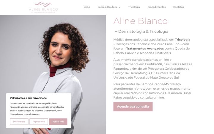Screenshot of alineblanco.com