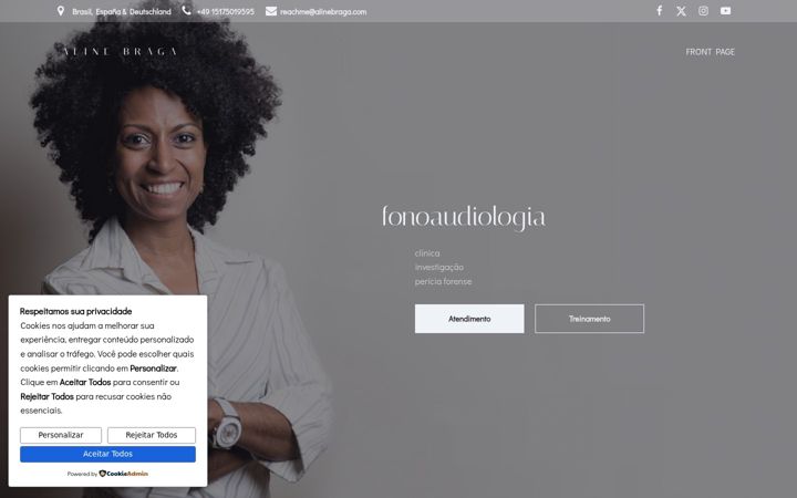 Screenshot von alinebraga.com