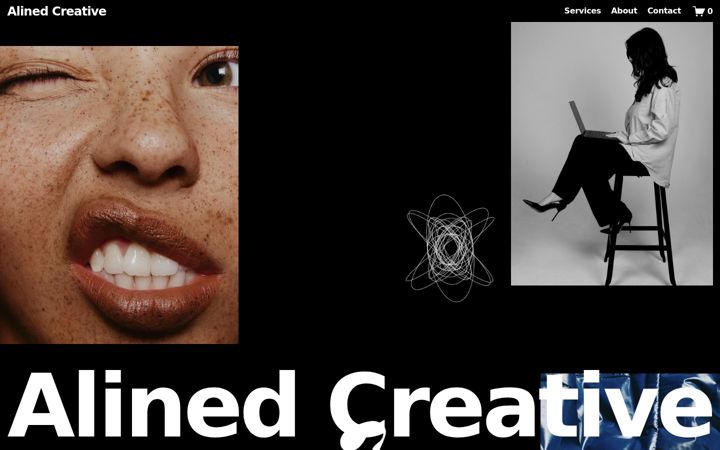 Screenshot of alinedcreative.com