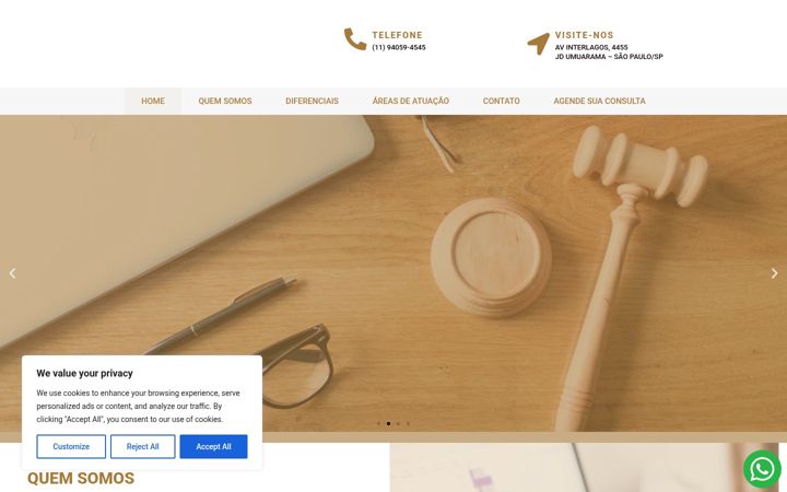 Screenshot of alinedealmeidaadv.com.br