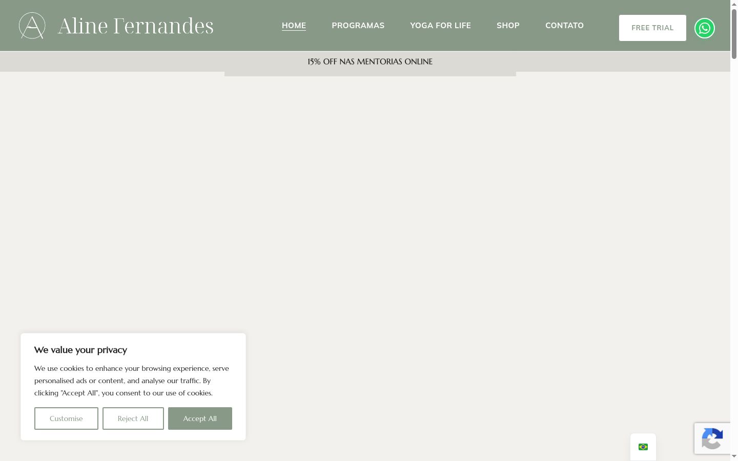 Screenshot des Einwilligungsbanners vor jeglicher Interaktion