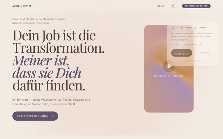 Screenshot of alinemagnier.com