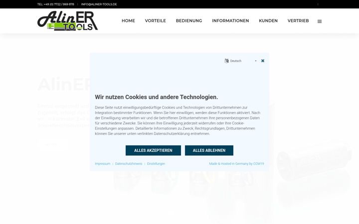Screenshot of aliner-tools.de