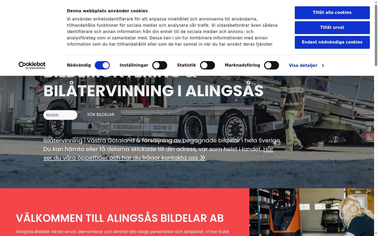 Screenshot van de toestemmingsbanner zoals getoond vóór enige interactie