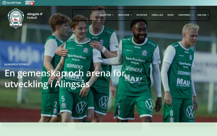 Screenshot of alingsasiffotboll.se