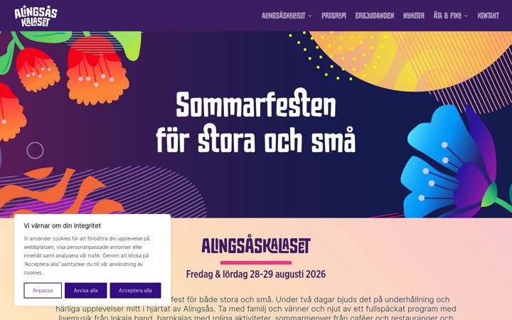 Screenshot of alingsaskalaset.se
