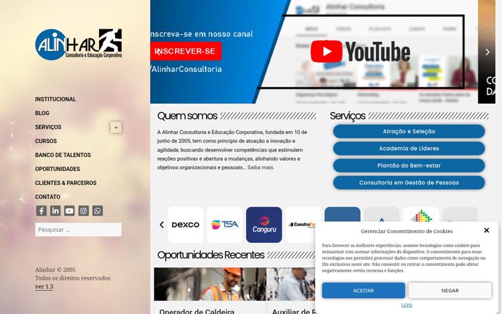 Screenshot of alinharsc.com.br