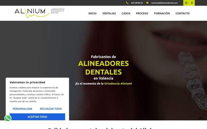 Screenshot of aliniumdental.com