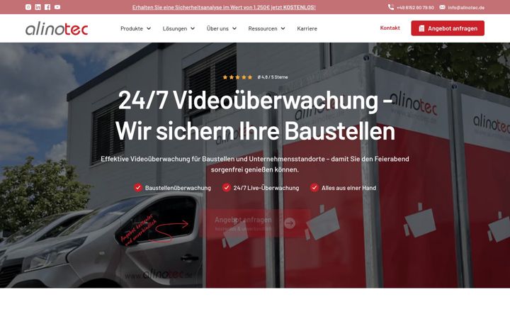 Screenshot of alinotec.de