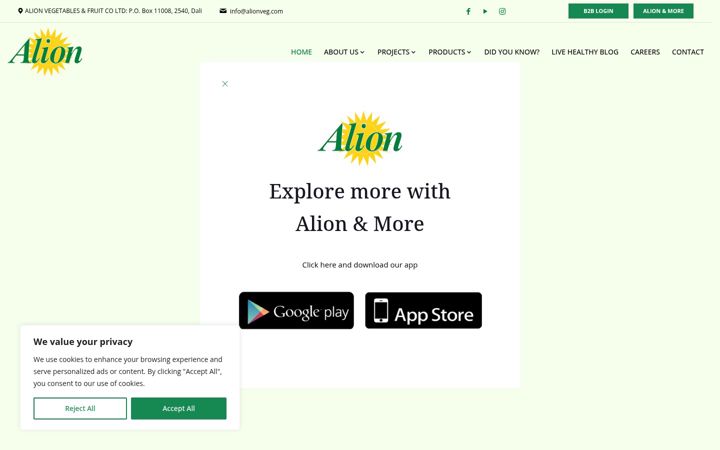 Screenshot of alionveg.com