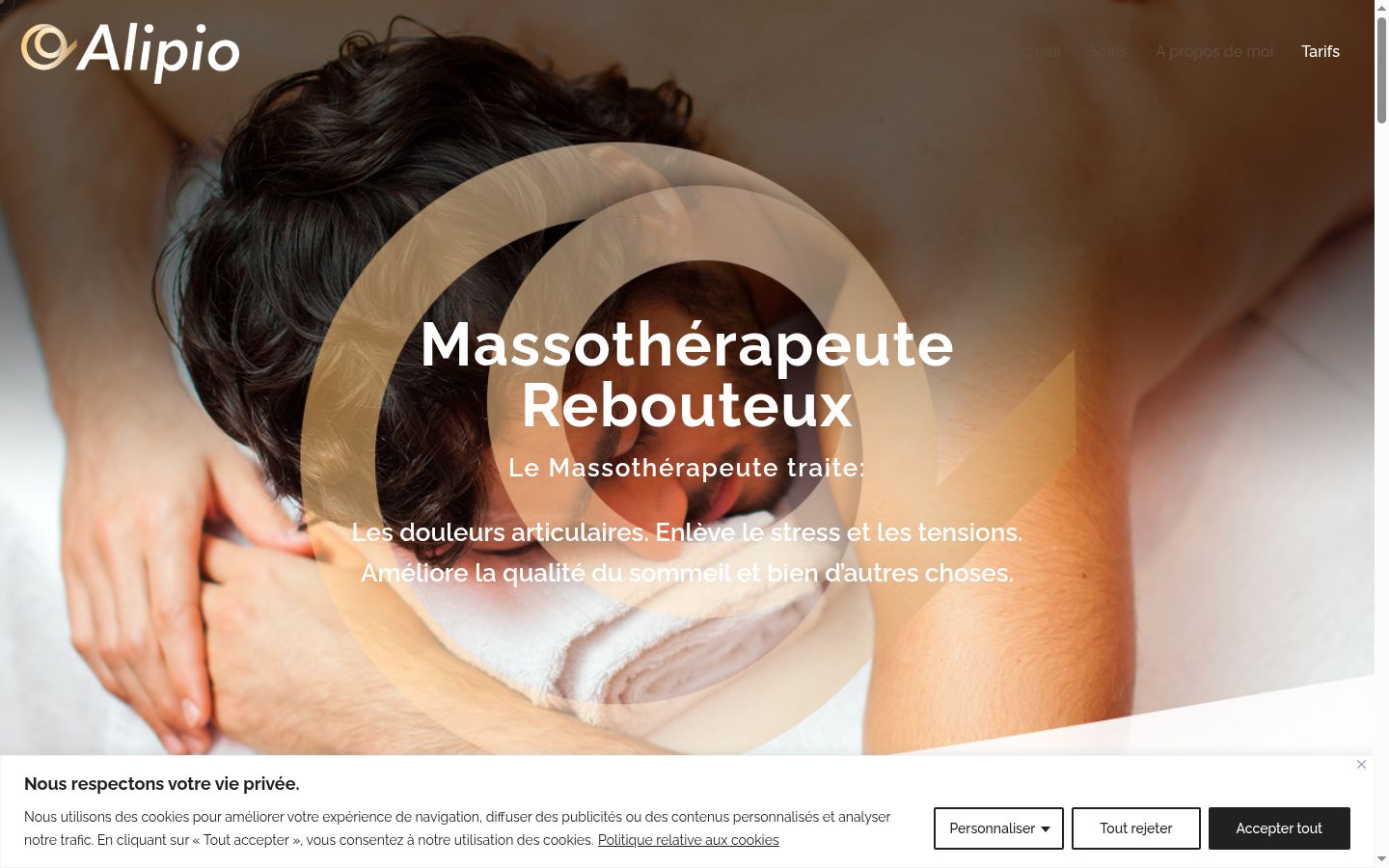 Screenshot of the consent banner shown before any interaction