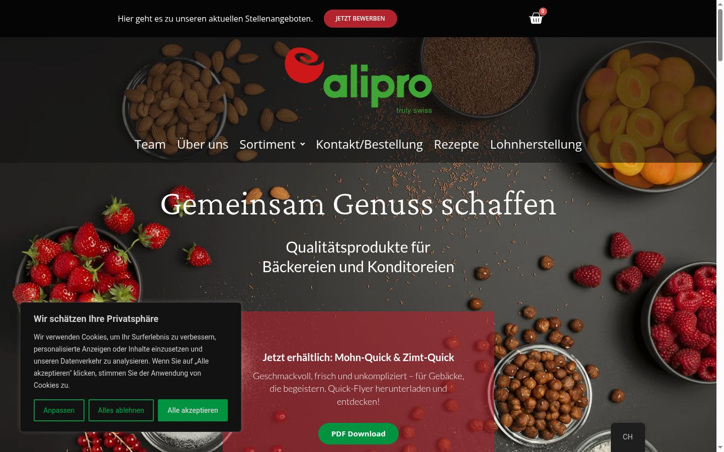 Screenshot of the consent banner shown before any interaction