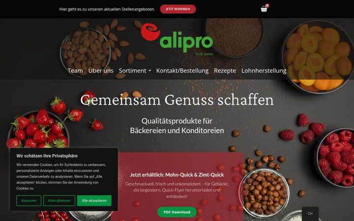 Screenshot of alipro.ch