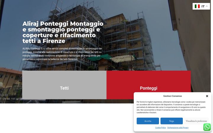 Screenshot of alirajponteggi.com