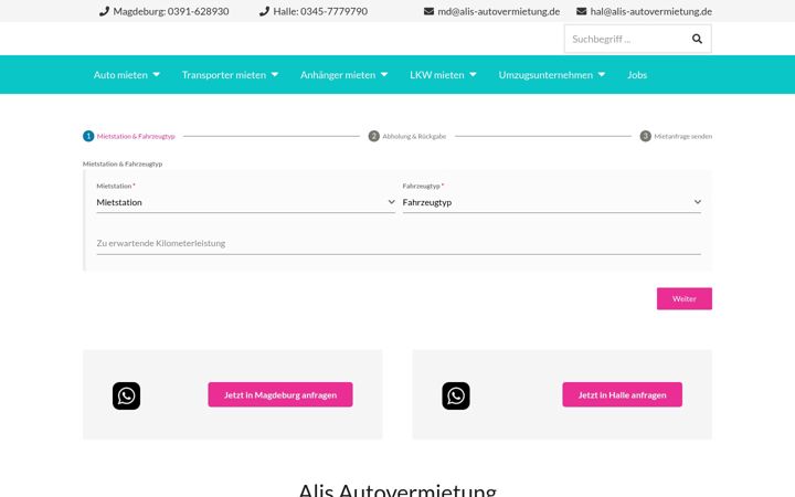 Skærmbillede af alis-autovermietung.de