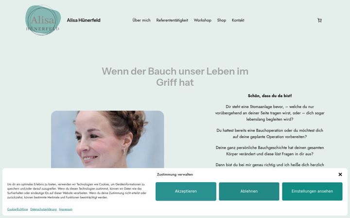 Screenshot of alisahuenerfeld.de