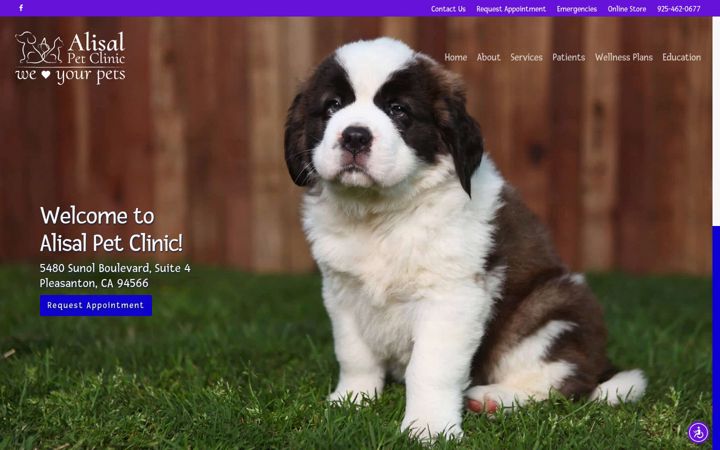 Screenshot of alisalpetclinic.com