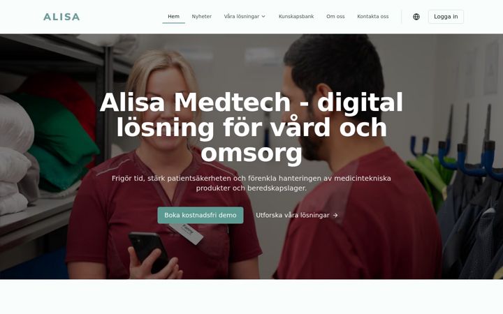 Skærmbillede af alisamed.se