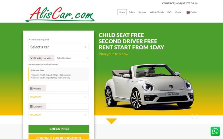 Screenshot of aliscar.com
