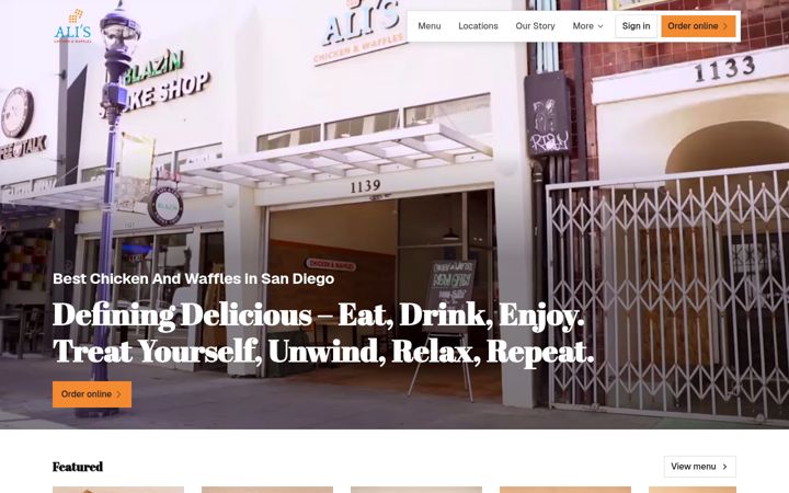 Screenshot of alischickenandwaffles.com