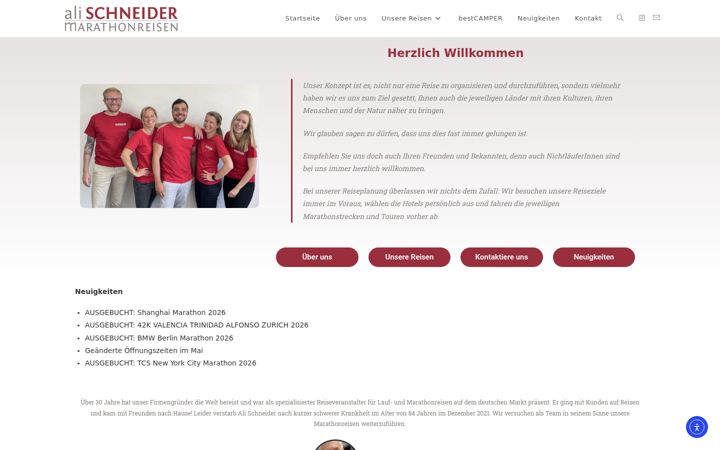 Screenshot of alischneidermarathonreisen.de