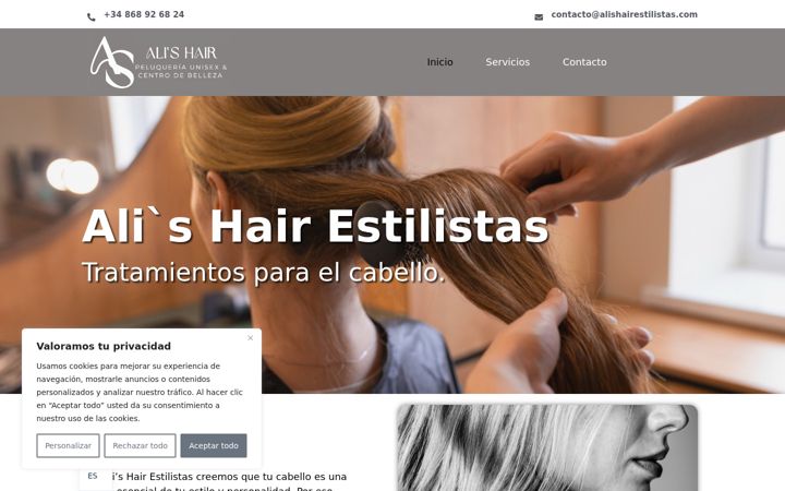 Screenshot ta' alishairestilistas.com