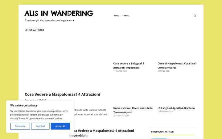 Screenshot of alisinwandering.com