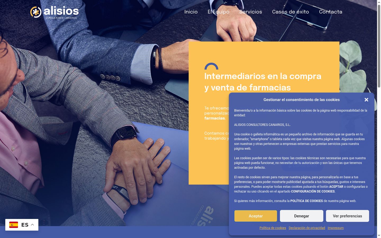 Capture d'écran de la bannière de consentement affichée avant toute interaction