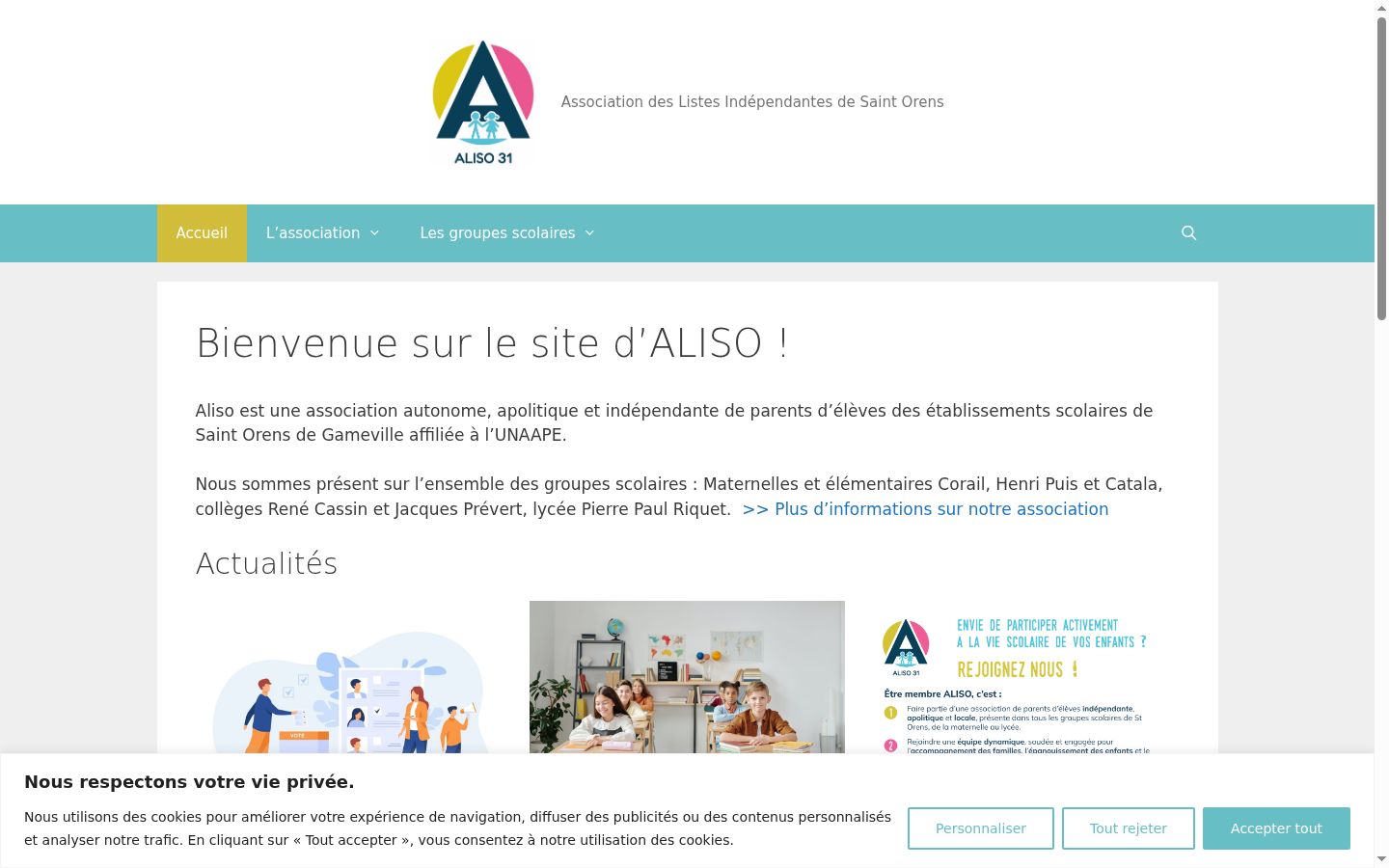 Screenshot del banner di consenso mostrato prima di qualsiasi interazione