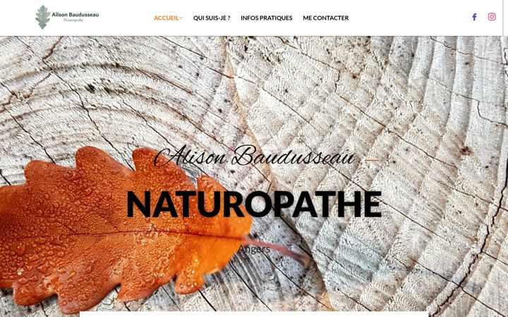Kuvakaappaus sivustosta alisonbaudusseau-naturopathe.fr