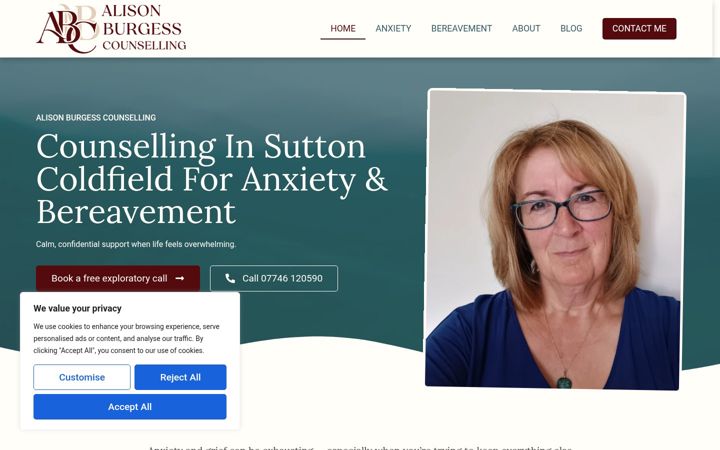 Screenshot of alisonburgess.com