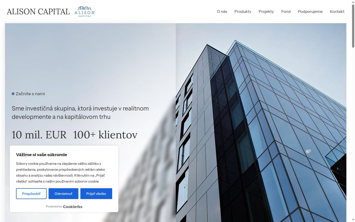 Screenshot del banner di consenso mostrato prima di qualsiasi interazione
