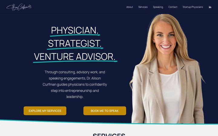 Screenshot of alisoncurfmanmd.com