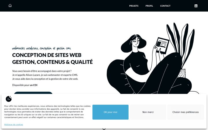 Screenshot of alisonlazare.com