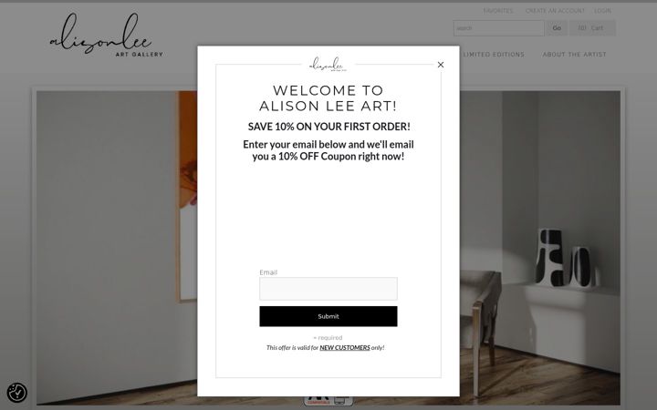 Screenshot of alisonleeart.com