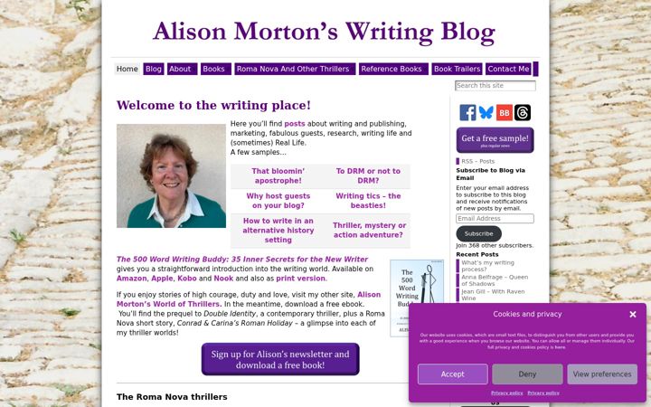 Screenshot of alisonmortonauthor.com