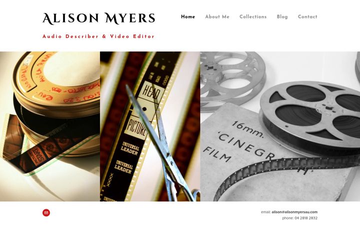 Screenshot of alisonmyersau.com