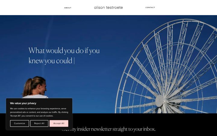 Screenshot von alisontestroete.com