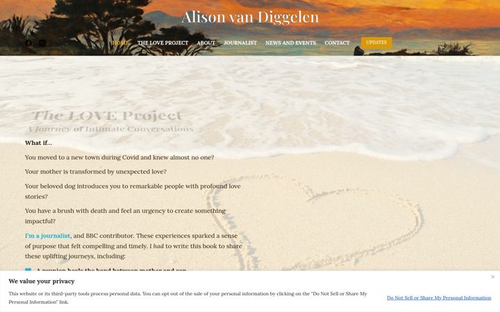 Screenshot von alisonvandiggelen.com