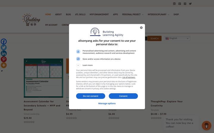 Screenshot von alisonyang.com