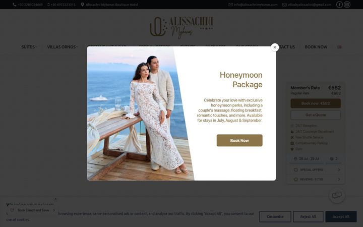 Screenshot von alissachnimykonos.com