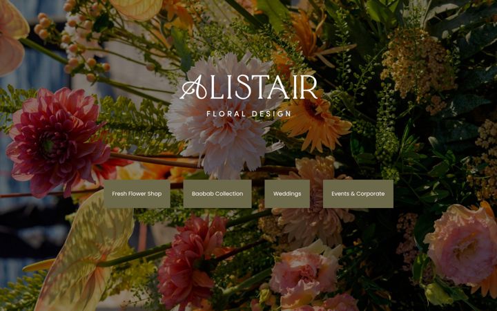 Screenshot of alistairfloraldesign.com