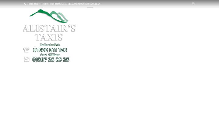 Screenshot of alistairstaxis.co.uk