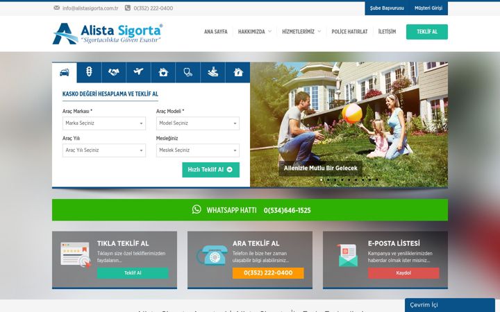 Screenshot of alistasigorta.com.tr