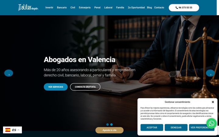 Screenshot of aliterabogados.com
