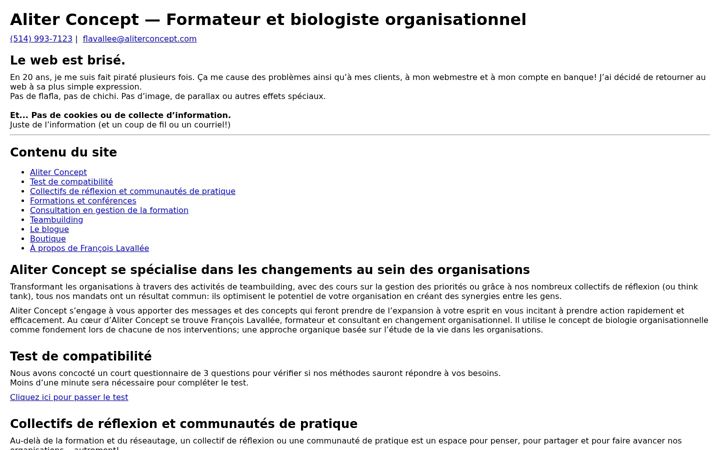 Screenshot of aliterconcept.com