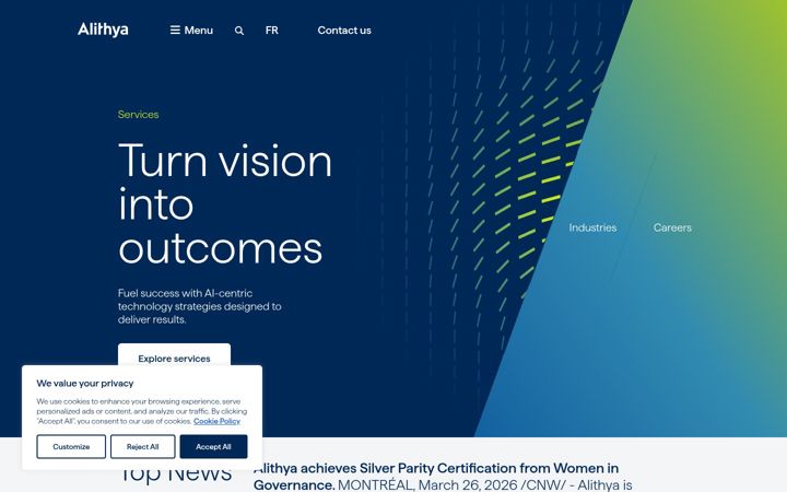 Screenshot of alithya.com