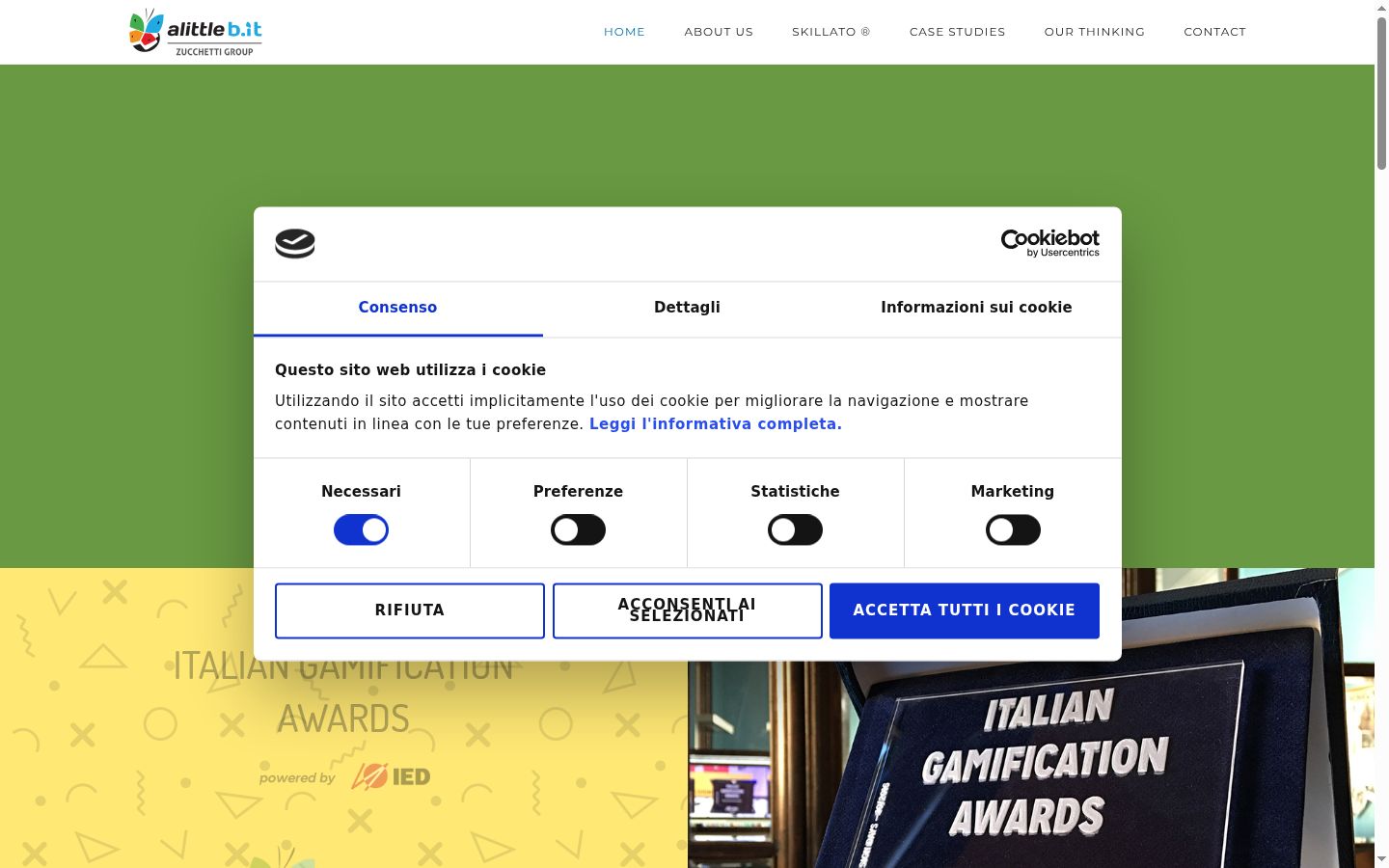 Screenshot of the consent banner shown before any interaction
