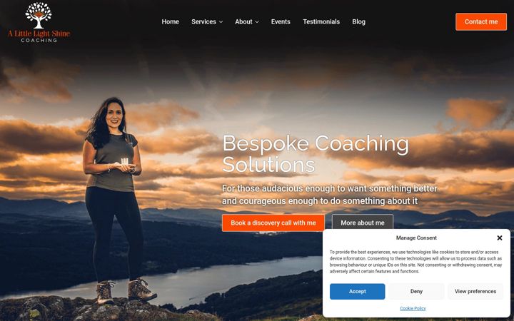 Screenshot of alittlelightshinecoaching.com