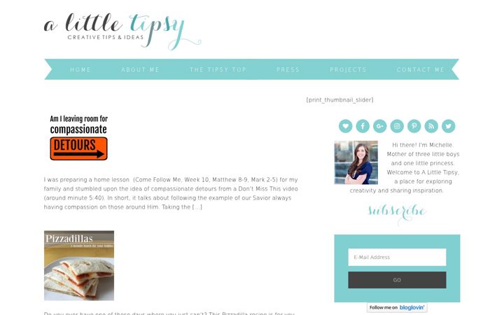 Screenshot of alittletipsy.com